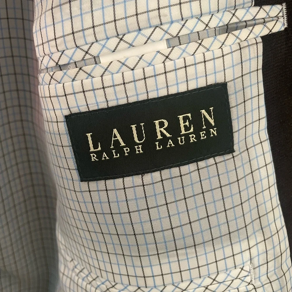 Lauren Ralph‎ Lauren Mens 44R Black Two Button Blazer Sport Coat Classic Capsule